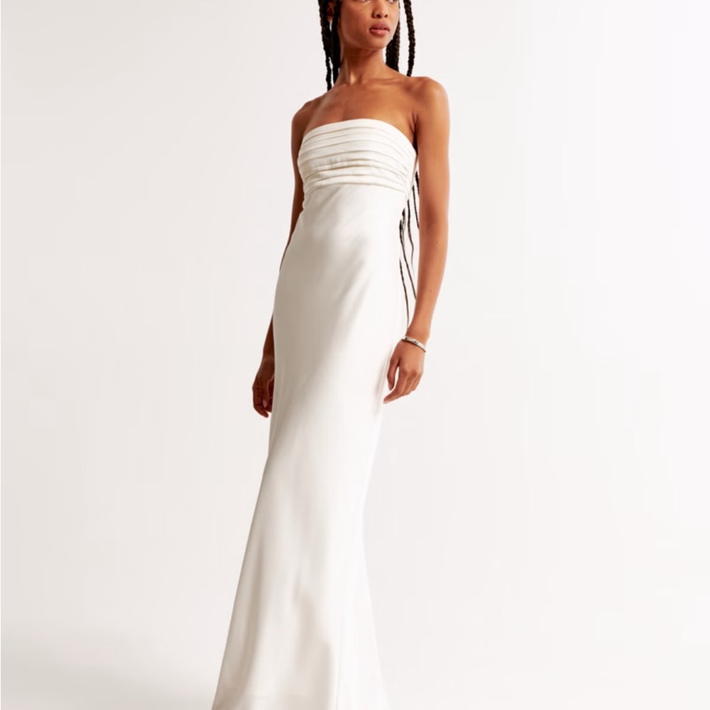 Abercrombie White Satin Dress